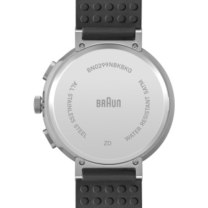 Ceas analogic Braun BN0299NBKB, 45 mm, cu calendar si pasometru, bratara silicon - Img 7