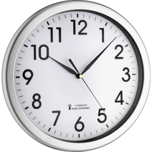 Ceas de perete analogic TFA Dostmann 60.3519.02, cu iluminare LED verde, design compact