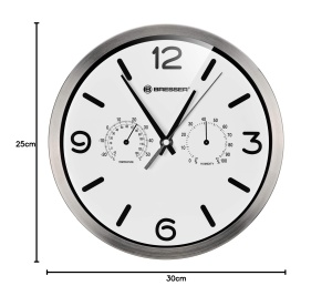 Ceas de perete cu radio Bresser MyTime ND, termo-higrometru, alb - Img 8
