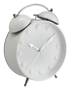 Ceas de perete TFA Dostmann Big Bell XXL, alarma cu dubla clopot, alb