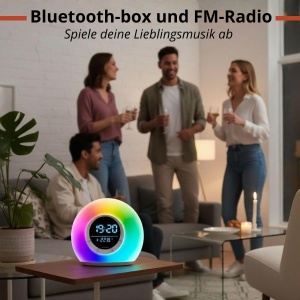Ceas desteptator cu lumina naturala Grundig Tageslichtwecker, radio, Bluetooth, alb - Img 8