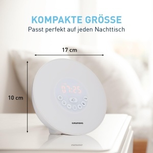 Ceas desteptator Grundig Lichtwecker, cu simulare a rasaritului, 10 sunete naturale, LED colorat - Img 2