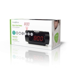 Ceas desteptator NEDIS cu proiectie LED, 2 alarme, negru - Img 7