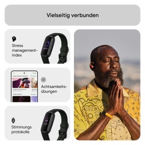 Ceas inteligent Google Fitbit Inspire 3, negru, 10 zile autonomie, monitorizare stres - Img 5