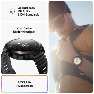 Ceas inteligent Polar Grit X2 Pro cu GPS, display AMOLED, sticla safir - Img 3