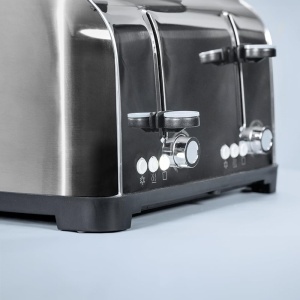 Cecotec Prajitor de paine vertical 4 fante scurte Toastin time 1700 Double Inox 1700 W 4 felii de paine fanta lata 38 cm 2 accesorii pentru chifle si  - Img 7