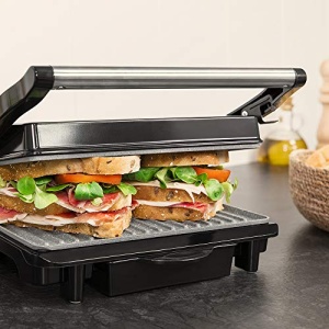 Cecotec Rock'nGrill 1500 Gratar electric rapid. Placare RockStone Stone, placa superioara reglabila pe inaltime, tava de grasime, putere de 1500 W, placare ecologica (1500 W) - Img 7