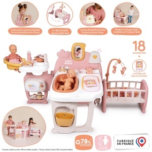 Centrala de Joaca pentru Papusi Smoby Baby Nurse - 3 in 1, 19 Accesorii, din Plastic Reciclat - Img 2