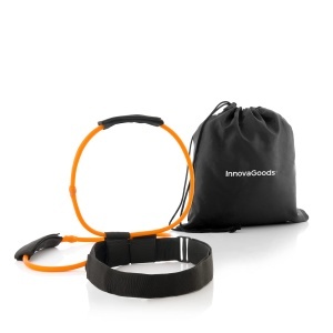 Centura Fitness InnovaGoods cu Benzi de Rezistenta, 40 lb, NegruPortocaliu