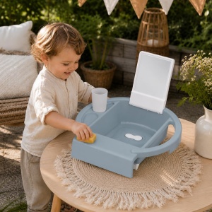 Chiuveta pentru copii Rotho Babydesign Kiddy Wash, albastra, cu oglinda integrata - Img 9