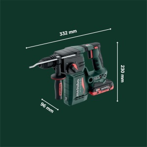 Ciocan rotopercutor Metabo KH 18 LTX BL 24, 18 V, 2.2 J, cu 2 acumulatori - Img 5
