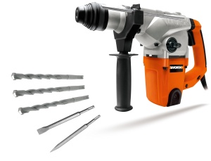 Ciocan rotopercutor WORX WX333, 1250W, 5 Joule, 3-in-1