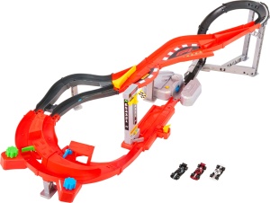 Circuit de curse Hot Wheels F1 cu 3 masini, accelerare manuala, 164