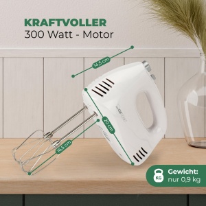 Clatronic(r) Mixer de mana | Blender de mana si stick intr-unul | Mixer de mana cu motor puternic de 300 wati | Mixer cu 5 setari de viteza | Turbo Stage si buton de evacuare | HM 3524 - Img 2