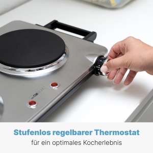 Clatronic(r) Placa dubla din otel inoxidabil | Plita cu 2 plite | 2500W | plita electrica cu manere Cool Touch | Plite cu protectie la supraincalzire | DKP 3668 E - Img 6