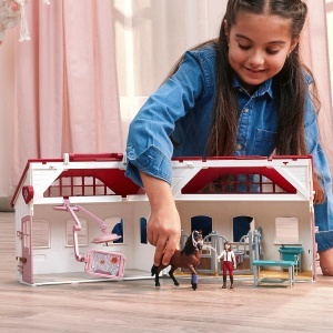 Clinica pentru Cai SCHLEICH Horse Club 64 Piese - Set de Joaca cu Accesorii - Img 3