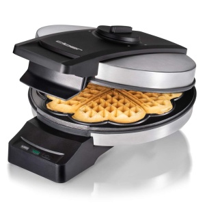 Cloer 1898 Waffle Iron Professional, acoperire dubla rezistenta la zahar, potrivita pentru uz comercial, vafe cu inima mare 16,5 cm O, 950 W - Img 3
