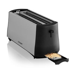 Cloer 3710 Prajitor de paine cu fante lungi pentru 4 felii de paine prajita, 1380 W, accesoriu pentru chifle integrat, dispozitiv de ridicare, sertar pentru firimituri, carcasa metalica termoizolata - Img 6