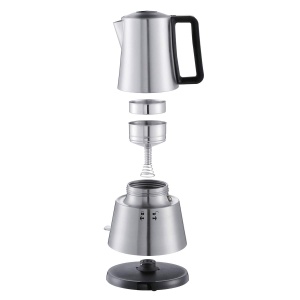 Cloer 5928 Moka Maker, "Espressor electric", 3-6 cani, insertie din otel inoxidabil, oprire de siguranta, supapa de siguranta, comutator de pornire/oprire, 365 W, otel inoxidabil - Img 2