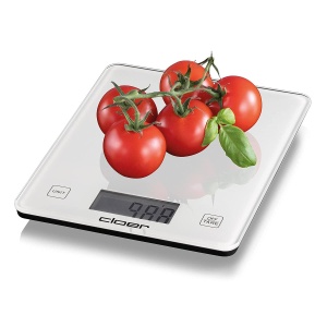 Cloer 6871 Cantar digital de bucatarie pentru pana la 10 kg, functie de cantarire, masurarea greutatii in pasi de 1 g, cantitatea poate fi specificata in grame, mililitri sau uncii, suprafata de sticla, afisaj LCD, alb - Img 7