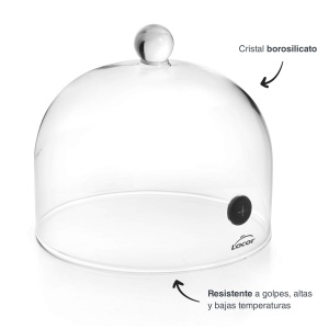 Clopot de fum Lacor 61815 din sticla borosilicata, 16x12cm, cu ventil - Img 3