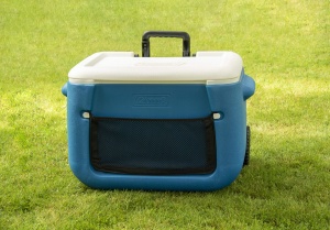 Coleman Racitor pasiv 50 QT Poly-lite plasa pe roti, Thermobox capacitate 47 L, cutie de gheata mobila cu roti - Img 3