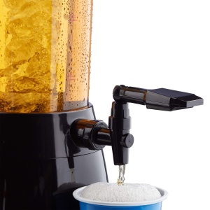 Coloana de bere Relaxdays cu robinet, IxLxA: 50 x 23 x 18 cm, capacitate 2,5 l, pompa transparenta, turn de bere, negru - Img 8