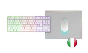 Combo gaming Mars Gaming MCPWTKL, tastatura TKL RGB, mouse wireless 3200 DPI, alb - Img 6