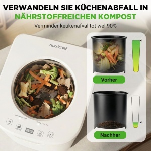 Composter Electric NutriChef, Design Compact, Fara Miros, Alb - Img 2