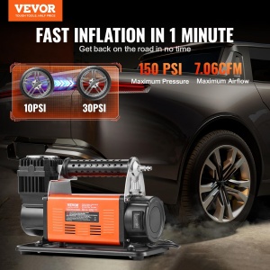 Compresor de aer pentru sarcini grele VEVOR 12V - cu manometru digital kit de umflare a anvelopelor umflat portabil pentru anvelope de 706 CFM pompa d - Img 2