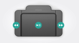 Comutator de picior USB Philips ACC2320, design cu 3 pedale Inaintare rapida, redare, derulare rapida, CD cu drivere si software de configurare Antracit - Img 6