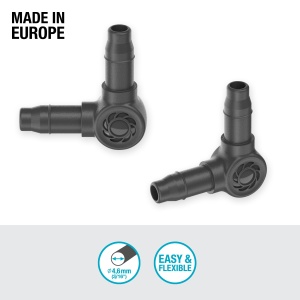 Conector L Gardena Micro-Drip 4,6 mm - 10 bucati, instalare usoara, reutilizabil - Img 2