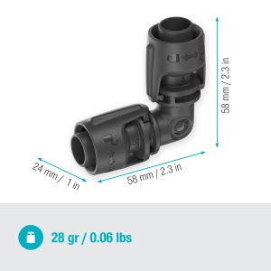 Conector L Gardena Micro-Drip-System 13 mm, 90 grade, reutilizabil, 2 bucati - Img 4