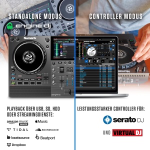 Controler DJ Numark Mixstream Pro Go, portabil, cu Wi-Fi si boxe integrate - Img 3