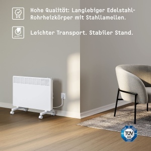 Convector electric STIEBEL ELTRON EG-50-PL2-PE, 2 kW, pentru 25 m, alb - Img 2