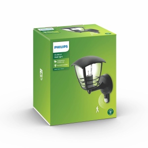 Corpuri de perete de exterior Philips Creek, priza E27, rezistente la apa, negre, IP44, rezistente la intemperii