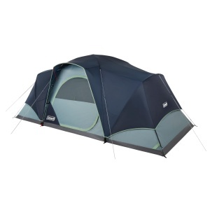 Cort de camping Coleman Skydome XL pentru 8 persoane, albastru, usor de montat