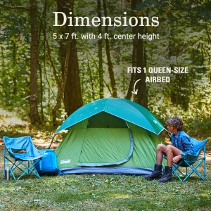 Cort de camping Coleman Sundome, 2 persoane, Fichtengrun, rezistent la apa - Img 6