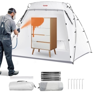 Cort portabil pentru vopsire VEVOR 228x158x158 cm material Oxford 210D cu ventilatie