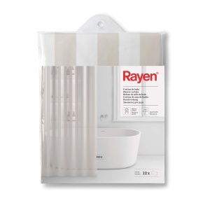 Cortina de dus Rayen impermeabila, 180 x 200 cm, include 12 carlige