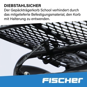 Cos de bicicleta FISCHER 50171, negru, capacitate 25 kg, usor de montat - Img 4