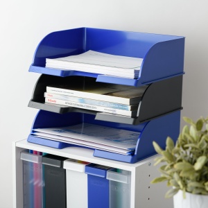 Cos de birou Leitz Plus Jumbo A4, capacitate mare, negru, design ergonomic - Img 4