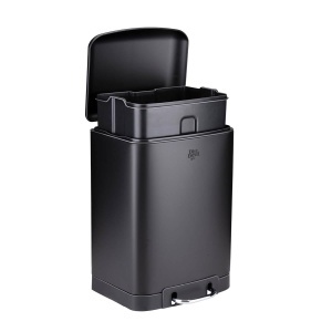 Cos de gunoi Dirt Devil 12L, inox, cu soft close, negru - Img 4