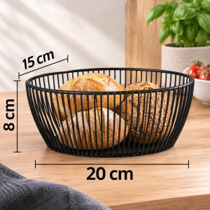 Cos metalic oval APS SVART, 20 cm x 15 cm x 8 cm, negru, stapalabil - Img 2