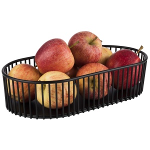Cos oval metalic APS Korb URBAN, 29 x 16 cm, H 7 cm, negru - Img 2