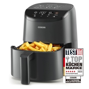 COSORI Air Fryer Small 2L Mini Airfryer pentru 1 persoana ideal pentru camping calatorii si rulote rapid compact fara ulei economisire energie negru s - Img 1