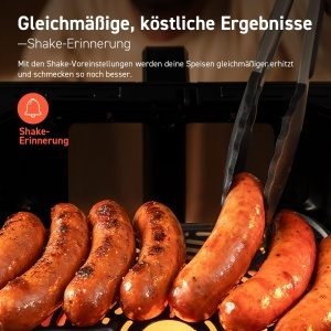 COSORI Airfryer, friteuza cu aer de 6.2 l cu fereastra de vizualizare si memento de agitare, friteuza cu aer 12 in 1, friteuza cu 85% mai putina grasime, 50 de retete, 55% economie de energie, curatare usoara - Img 4