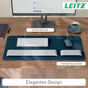 Covoare de birou Leitz 53850089, din piele reciclata, 70 x 36 cm, gri inchis - Img 3