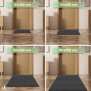 Covoare de intrare VOUNOT 2 x 40x60cm, rutschfest, lavabil, gri-antracit - Img 5