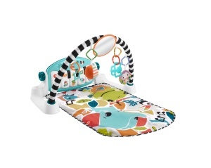 Covor de joaca Fisher-Price HWY53, muzical, pentru bebelusi, albastru, cu 4 moduri de joc